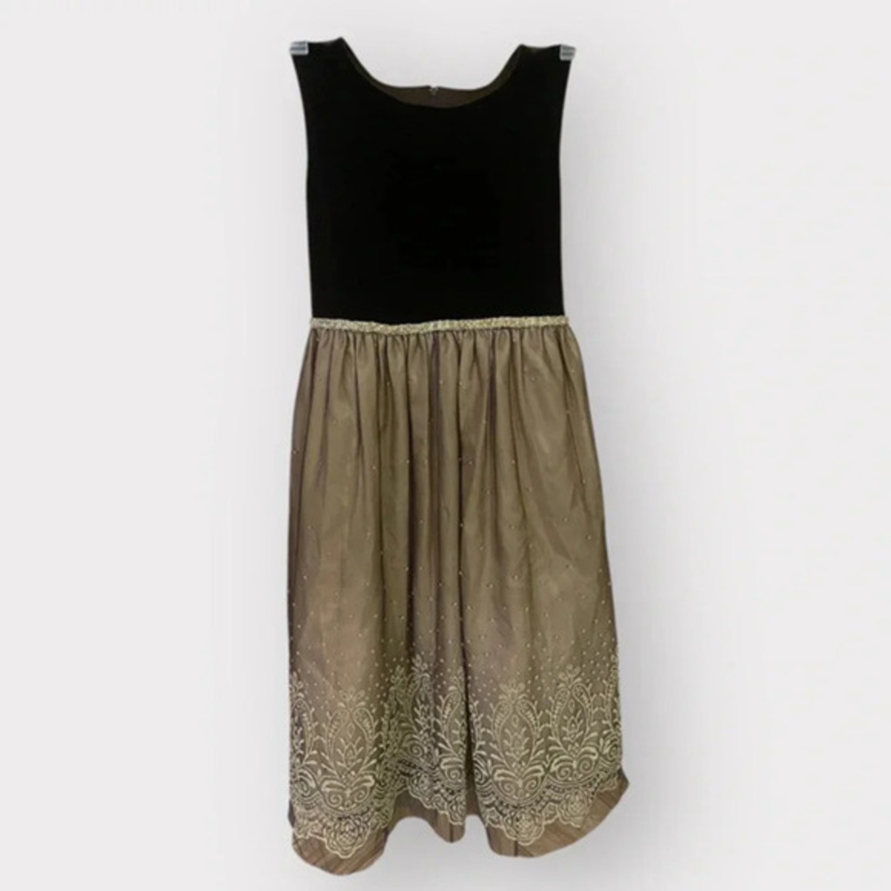 Rare Editions Girls Brown/Gold Sequined Caviar Beading Party Dress